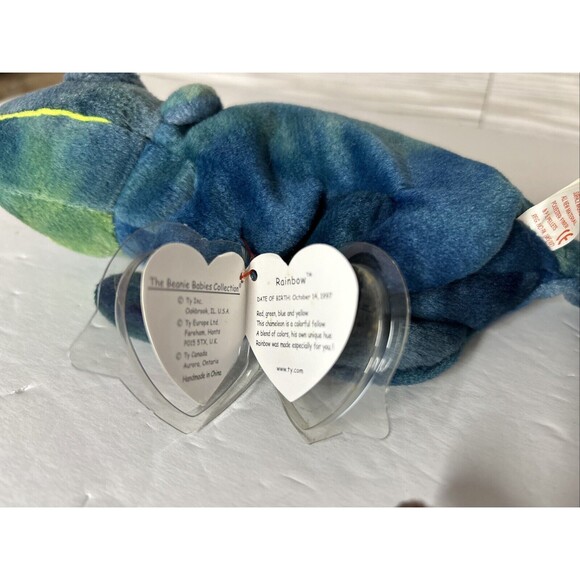 Ty Beanie Babies Lot Claude the Crab, Scaly the Lizard, Rainbow the Chameleon - Picture 12 of 12